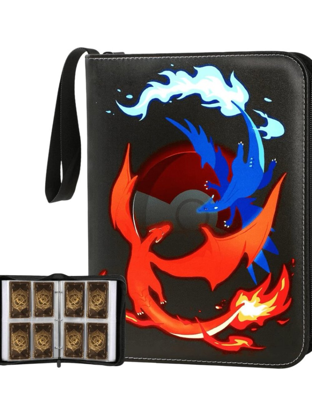 400 Card Trading Card Binder – 4 Pocket Zipper Album for Pokémon Cards